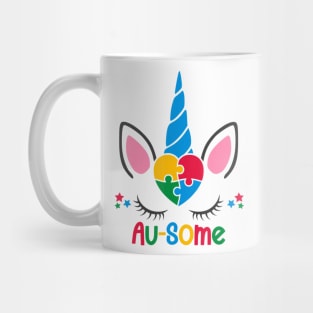 Autism Awareness Unicorn Heart Puzzle Piece For Princess Mug